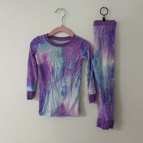 Little Sleepies Watercolor Purple & Blue Tie Dye 2 Piece Set Pajamas - Picture 1 of 3